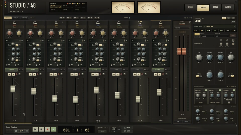 Studio 48 Console view, interface capture